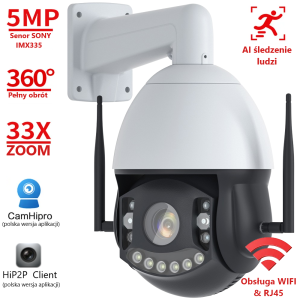 Kamera obrotowa do monitoringu PTZ LINERO P70 5MP, WIFI, LAN, 33X ZOOM (20X OPTYCZNY+13X CYFROWY)