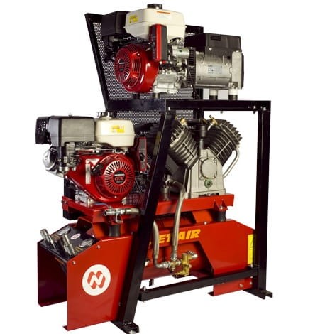 Sprężarka tłokowa-spalinowa z agregatem prądotwórczym IBASAN JET AIR 2015 I ze zbiornikiem o pojemności 50L, 12bar